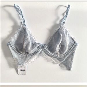 NWT Free People Lucia Underwire Bra Blue Hydrandea